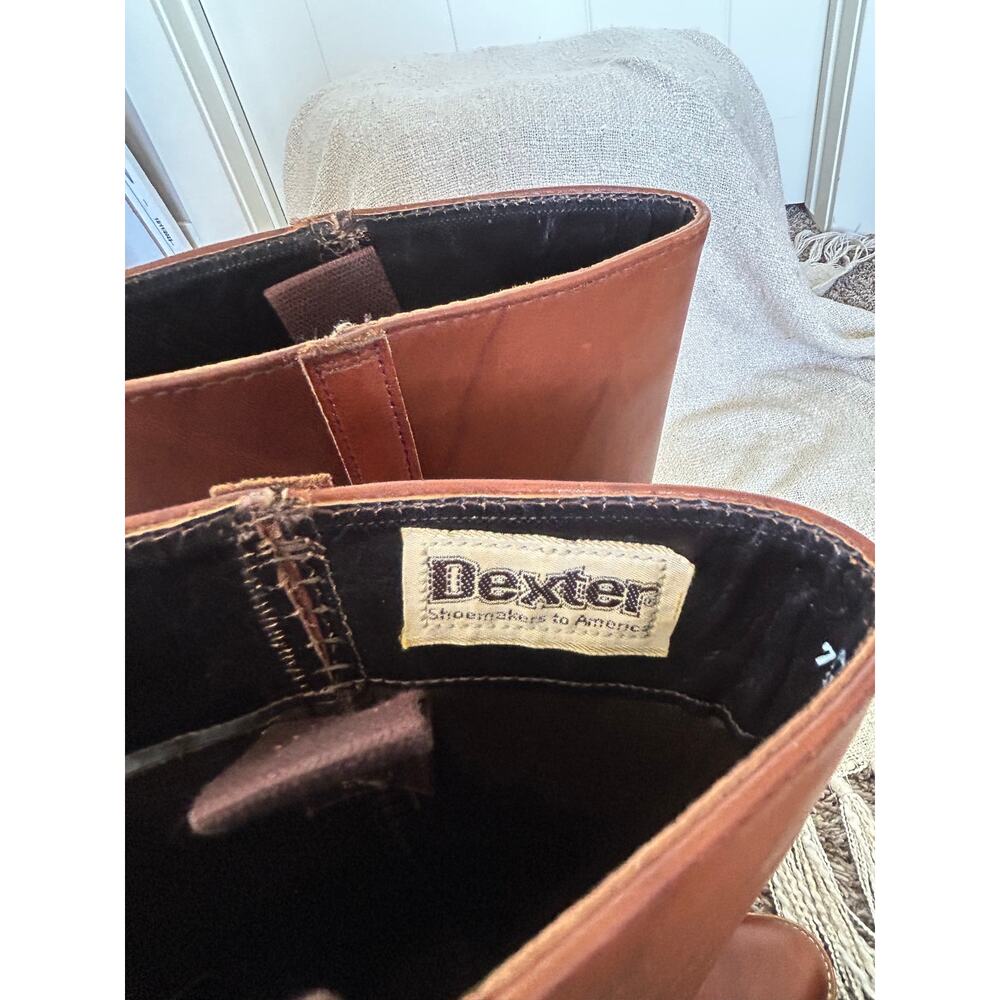 Vintage Dexter 70’s Stacked Heel Brown Cowboy Boots Size 7.5 - Picture 9 of 10